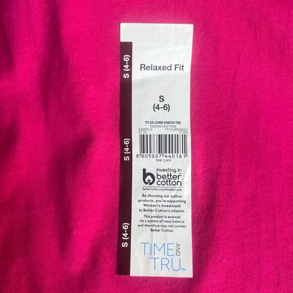 Time And Tru VNeck Relaxed Fit Tee Tshirt Womens Small PInk New - Picture 9 of 10